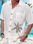 Big Size Coconut Tree Chest Pocket Short Sleeve Resort Shirt