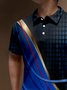 3D Ombre Abstract Geometric Button Short Sleeve Polo Shirt