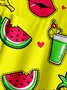 Fruits Party Chest Pocket Short Sleeve Hawaiian Shirt