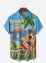 Cocktail Parrot Chest Pocket Short Sleeve Hawaiian Shirt