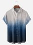 Art Gradient Chest Pocket Short Sleeve Casual Shirt