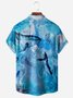 Map Sea Life Chest Pocket Short Sleeve Hawaiian Shirt