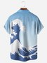 Ukiyo-e Chest Pocket Short Sleeve Hawaiian Shirt