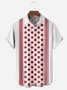 Polka Dot Stripe Chest Pocket Short Sleeves Casual Shirt
