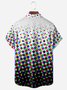 Gradient Color Polka Dots Chest Pocket Short Sleeve Casual Shirt