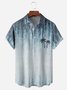 Mosaic Coconut Tree Chest Pocket Short Sleeve Hawaiian Shirt