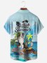 Dog Sea Turtles Chest Pocket Short Sleeve Hawaiian Shirt
