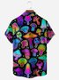 Hippie Mushroom Chest Pocket Short Sleeves Casual Shirt