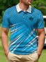 Ombre Geometric Polka Dot Button Short Sleeve Golf Polo Shirt