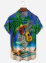 Music Rooster Chest Pocket Short Sleeve Hawaiian Shirt