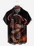 Barbecue Beef Chest Pocket Short Sleeve Shirt