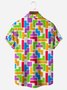 Tetris Chest Pocket Short Sleeves Casual Shirts