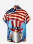 American Flag Gnomes Chest Pocket Short Sleeve Casual Shirt