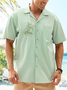 Hardaddy® Cotton Coconut Tree Embroidered Short Sleeve Resort Shirt