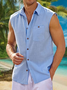 Cotton Plain Chest Pocket Vest