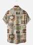 Vintage TV Chest Pocket Short Sleeve Casual Shirt
