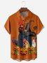 Halloween Chicken Chest Pocket Short Sleeve Shirt