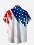 Flag Pig Chest Pocket Short Sleeve Casual Shirt