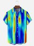 Abstract Thermography Chest Pockets Short Sleeves Casual Shirts