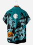Halloween Chest Pocket Short Sleeve Casual Shirt