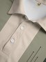 Color Block Button Short Sleeve Bowling Polo Shirt