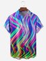 Abstract Pattern Chest Pocket Short Sleeve Casual Shirt