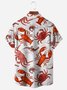 Crab Lobster Chest Pocket Short Sleeve Hawaiian Shirt