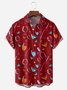 Wine Bottle Chest Pocket Short Sleeve Hawaiian Shirt