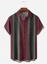 Textured Stripe Chest Pocket Short Sleeve Bowling Shirt
