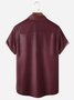Textured Stripe Chest Pocket Short Sleeve Bowling Shirt