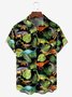 Dinosaur Leaf Chest Pocket Short Sleeve Hawaiian Shirt