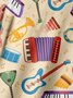 Musical Instrument Chest Pocket Short Sleeve Hawaiian Shirt
