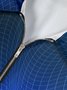 3D Geometric Zipper Long Sleeve Casual Polo Shirt
