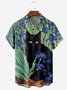Irises Cat Chest Pocket Short Sleeve Casual Shirt