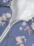 Japanese Culture Sakura Zipper Long Sleeves Vacation Polo Shirt