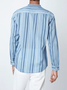 Striped Chest Pocket Long Sleeves Casual Shirt