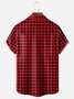 Christmas Classic Plaid Chest Pocket Short Sleeve Casual Shirt
