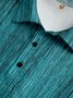 Abstract Wood Grain Button Long Sleeve Casual Polo Shirt