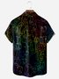 Abstract line Drawing Chest Pocket Short Sleeve Casual Shirt