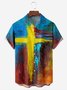 Faith Cross Chest Pocket Short Sleeve Casual Shirt
