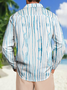 Gradient Stripes Chest Pocket Long Sleeve Casual Shirt