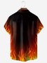 Skull Flame Chest Pocket Short Sleeve Casual Shirt