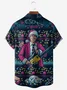 Big Size Christmas Chest Pocket Short Sleeve Casual Shirt