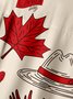 Big Size Canada Day Chest Pocket Short Sleeve Shirt