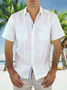 Geometric Stripes Contrast Color Chest Pocket Short Sleeve Casual Shirt
