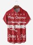Big Size Christmas Chest Pocket Short Sleeve Casual Shirt