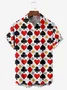 Art Playing Cards Chest Pocket Short Sleeve Casual Shirt