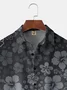 Gradient Floral Chest Pocket Short Sleeve Hawaiian Shirt
