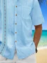 Cotton Striped Casual Guayabera Shirt