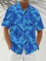 Moisture Wicking Geometric Gradient Chest Pocket Hawaiian Shirt